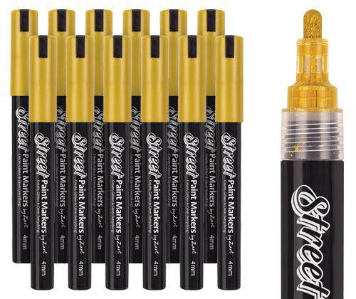 Street Paint Markers - Gold (Pack of 12)