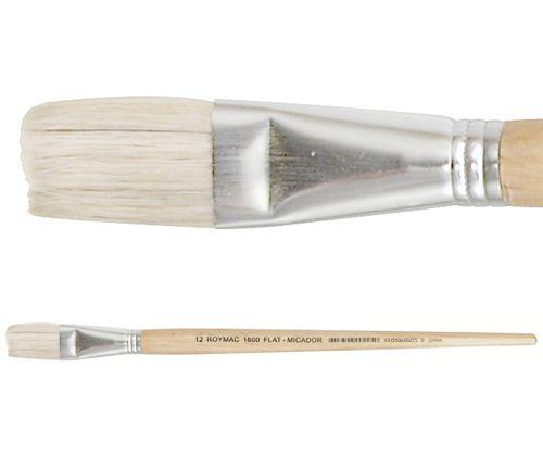 Hog Hair Brushes - Flat: Size 12 (Pack of 12)