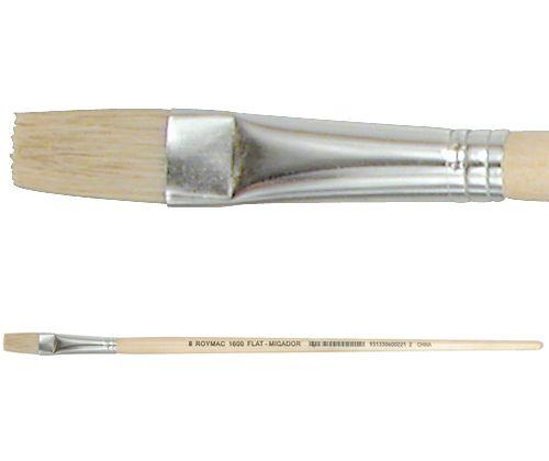 Hog Hair Brushes - Flat: Size 8 (Pack of 12)