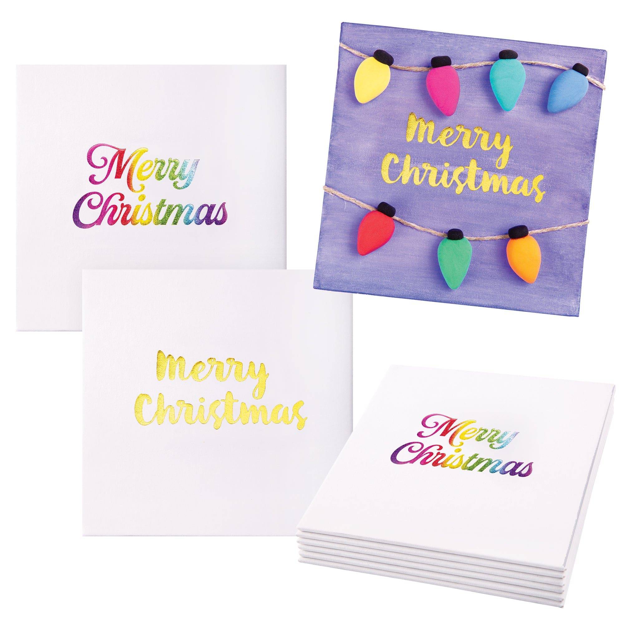 DIY Foil Christmas Canvas Pack of 6
