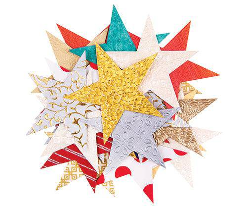 Handmade Paper Stars (Christmas Colours) - Pack of 100