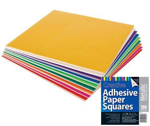 Adhesive Paper Squares - Metallic (Pack of 100)