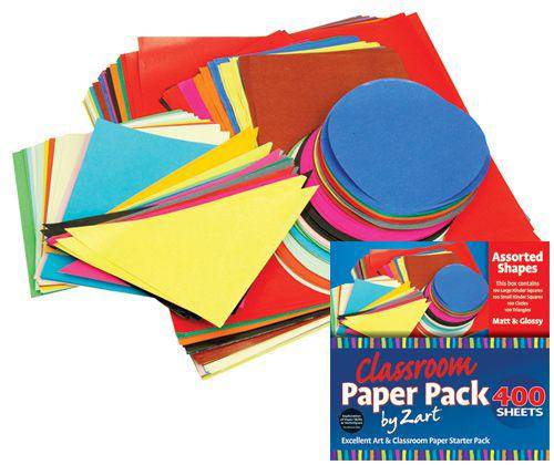 Classroom Paper Pack - Assorted Shapes (Pack of 400)