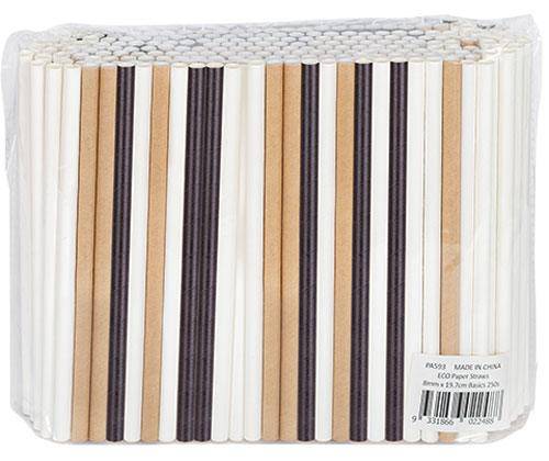 ECO Basics Paper Straws: 8mm - Pack of 250