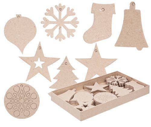 Papier-mache Xmas Decorations Pack of 80 - view 2