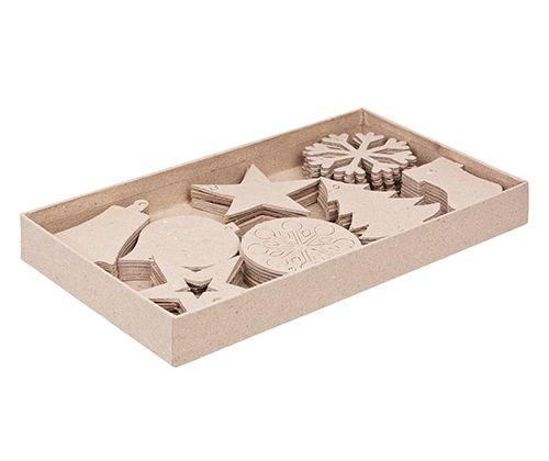 Papier-mache Xmas Decorations Pack of 80 - view 3