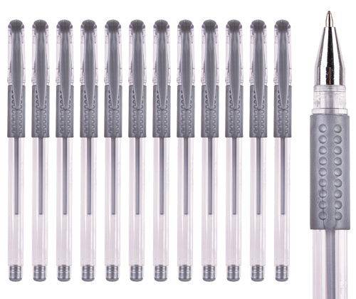 Basics - Gel Pens: Silver (Pack of 12)