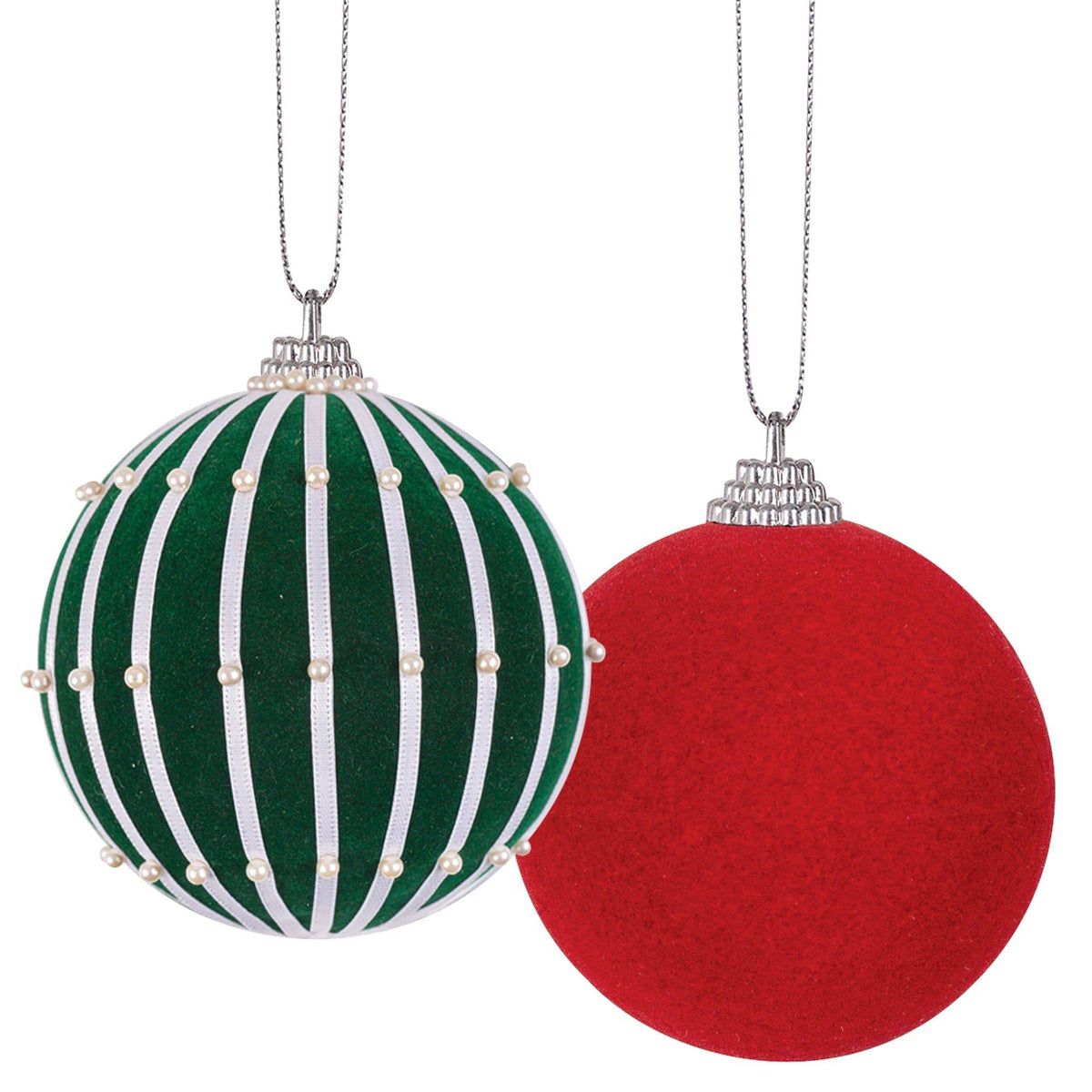 Flocked Baubles 6cm Pack of 10 - view 2