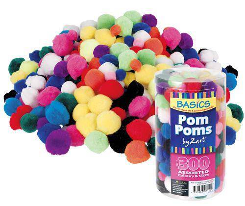 Basics - Pom Poms: Assorted Colours (Pack of 300)