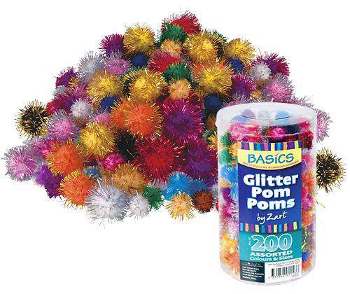 Basics - Pom Poms: Glitter (Pack of 200)