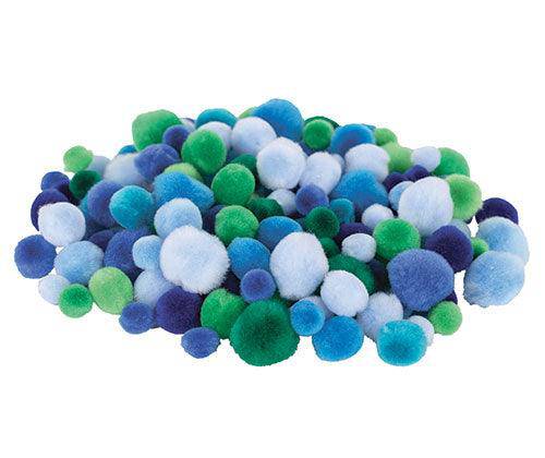 Pom Poms Assorted - Cool Colours: Pack of 300
