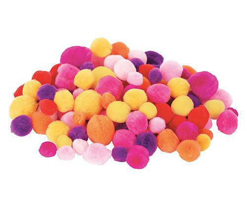 Pom Poms Assorted - Warm Colours: Pack of 300