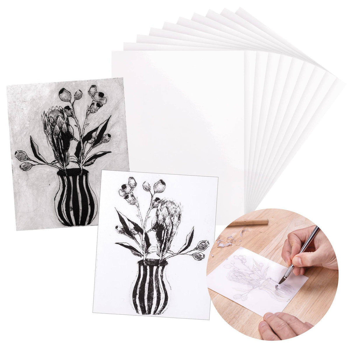 Drypoint Etching Cardboard Pack of 30 - view 2