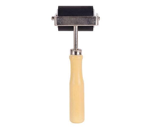 Hard Rubber Brayer with Wooden Handle