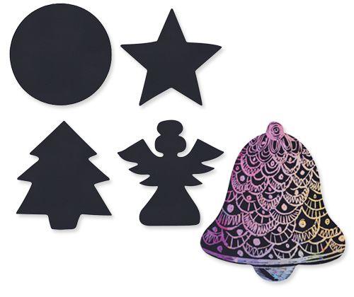 Scratch Christmas Shapes - Pack of 30