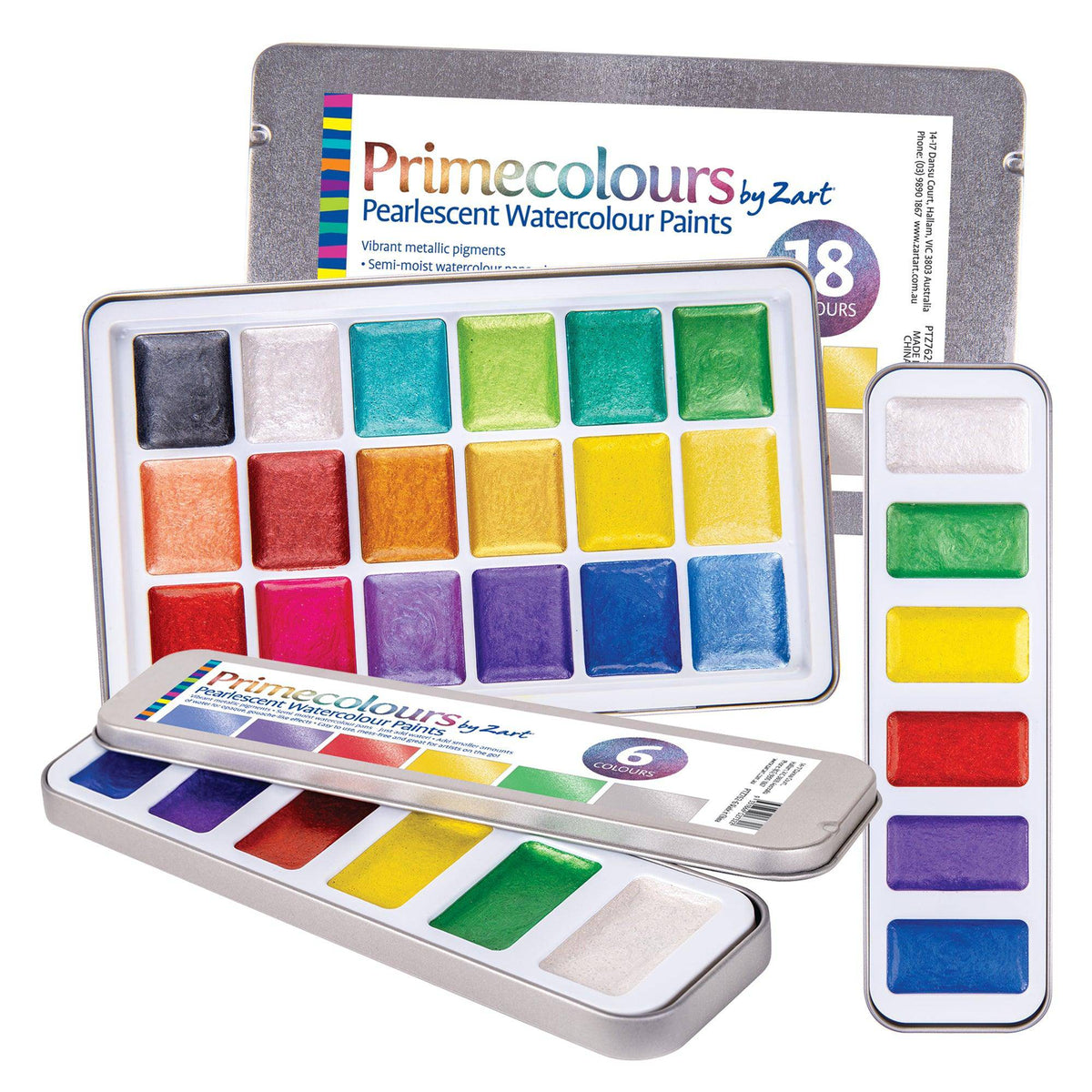 Zart Primecolours Pearlescent Watercolour Paints - 6 Colours - view 2