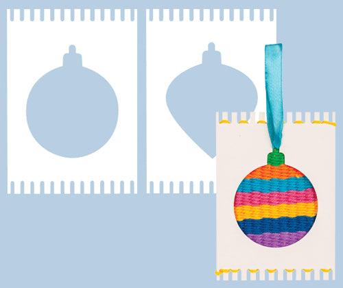 Cardboard Weaving Looms - Xmas Baubles (Pack of 12)