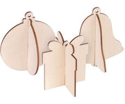 3D Wooden Festive Hangers - Pack of 12