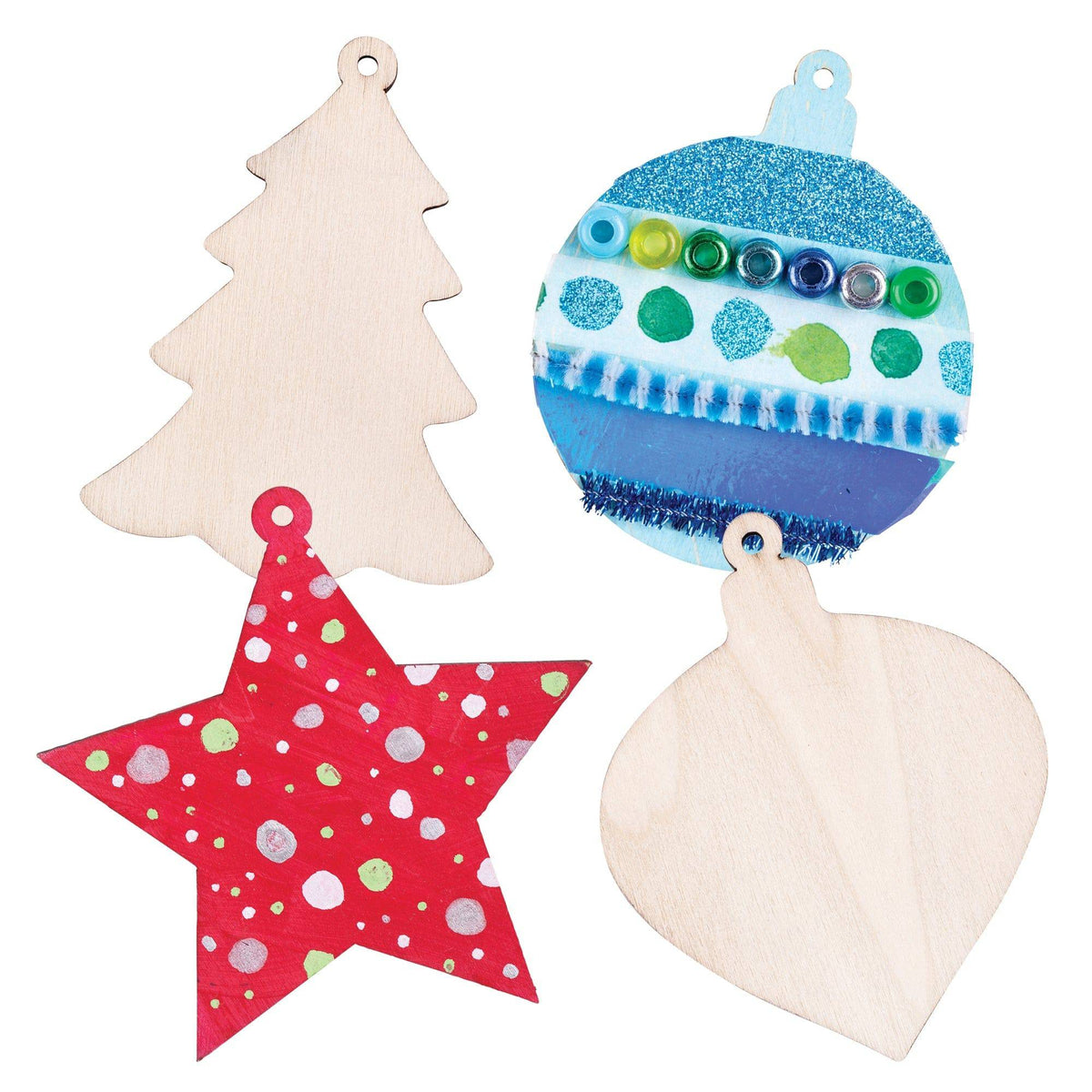DIY Wooden Christmas Ornaments Assorted Pack of 12 - view 2