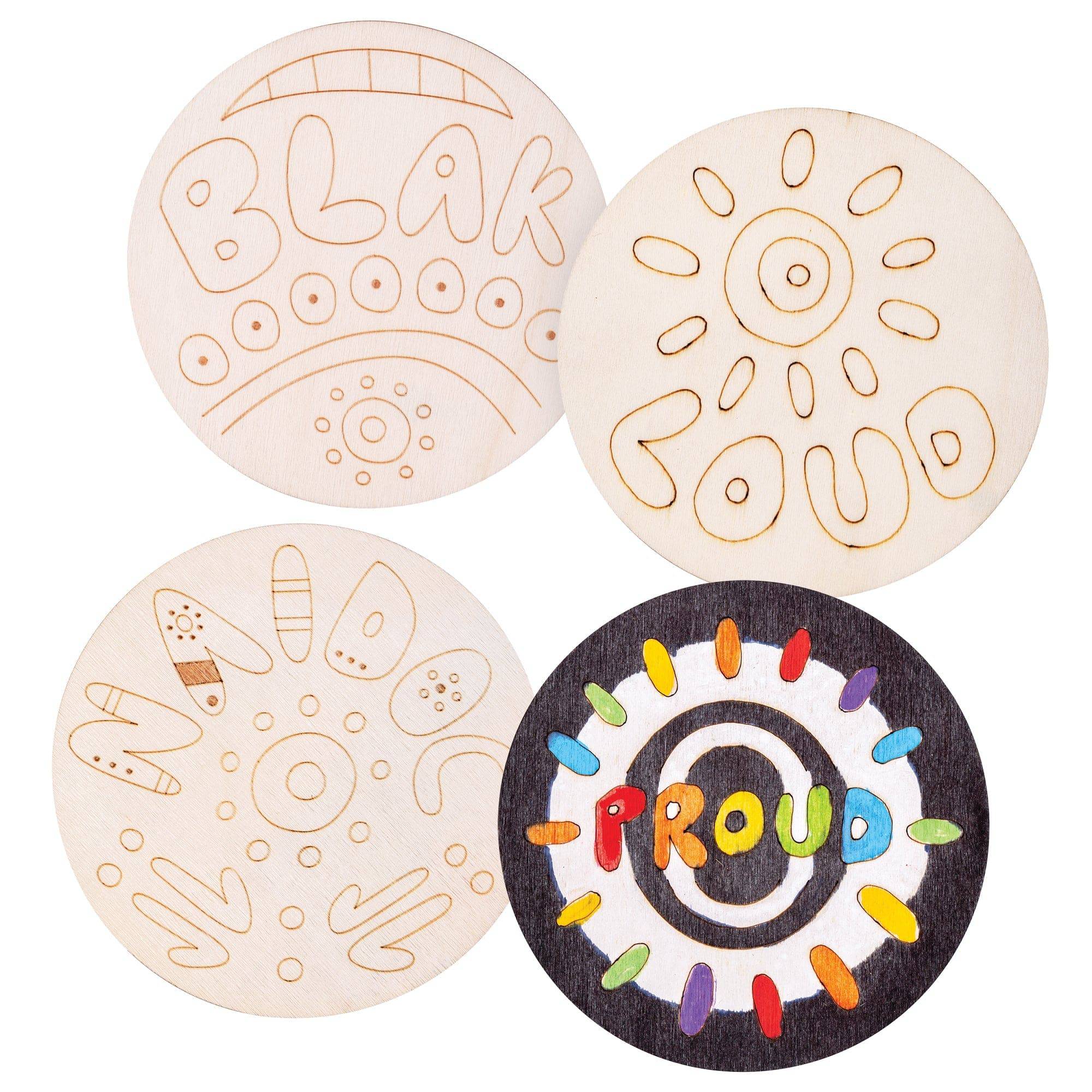 Wooden Coaster NAIDOC Pack of 20