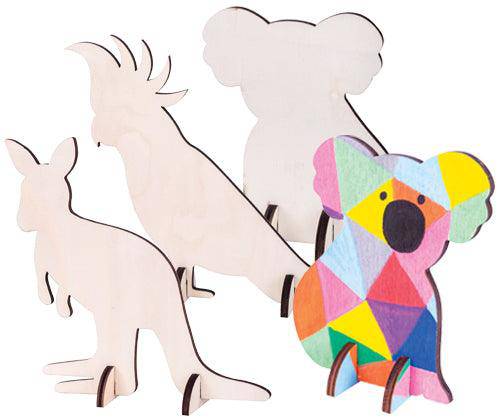 Wooden Standing Australian Animals - Pack of 9