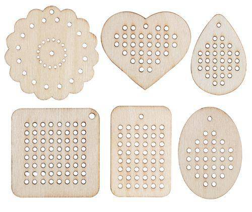 Wooden Threading Shapes - Pack of 30