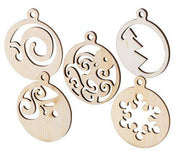 Wooden Christmas Baubles - Pack of 20