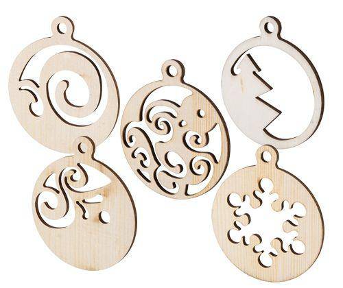 Wooden Christmas Baubles - Pack of 20