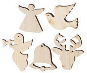 Wooden Christmas Shapes - Large: Pack of 30