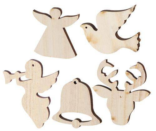 Wooden Christmas Shapes - Large: Pack of 30