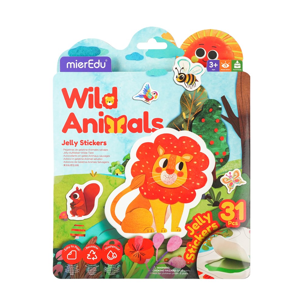 mierEdu Jelly Stickers - Wild Animals