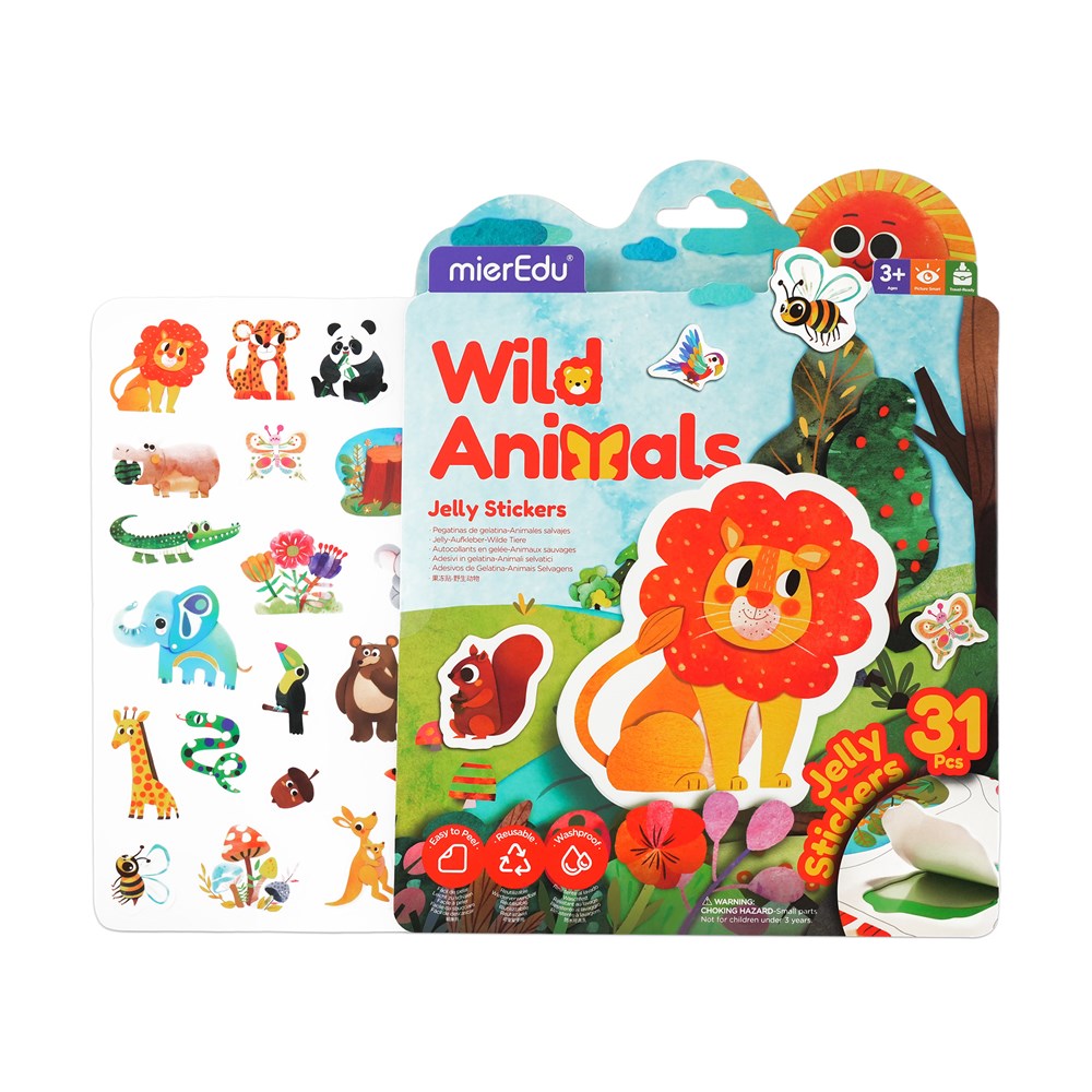 mierEdu Jelly Stickers - Wild Animals - view 2