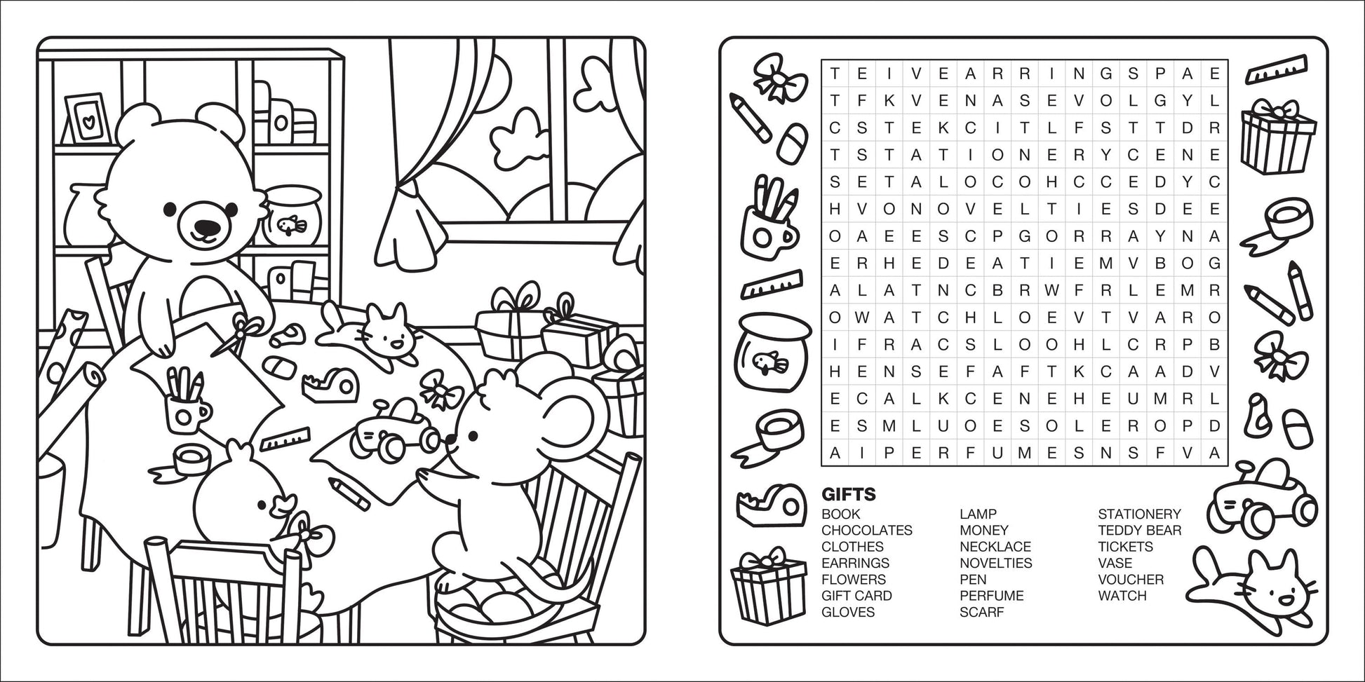 Happy Days - Clever Cuties Cosy Colouring & Word Search Book — inside page 10