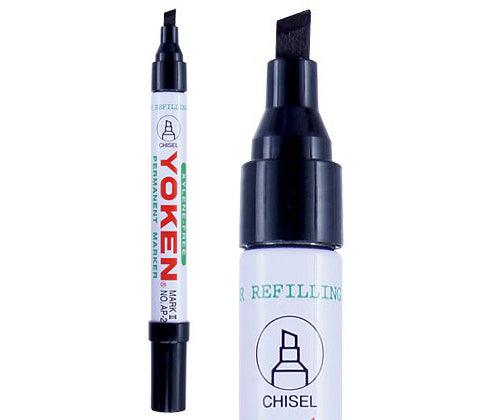 Yoken Markers - Chisel Black: Pack of 12